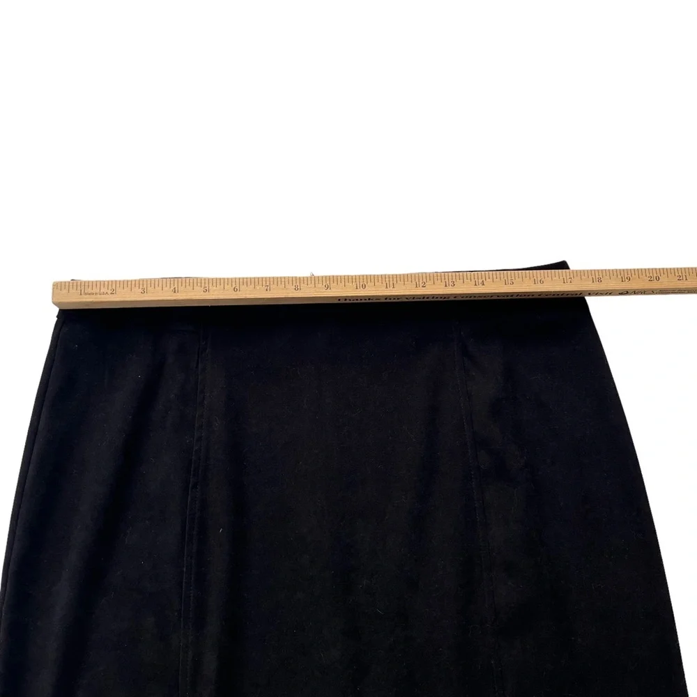 Laura Scott Womens Size 12 Black Suede Velvet Knee Length Polyester Pencil Skirt